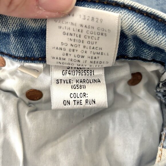 Grlfrnd Karolina Jeans in On The Run Blue Hidden Button Fly Women’s Size 27 - Picture 9 of 9